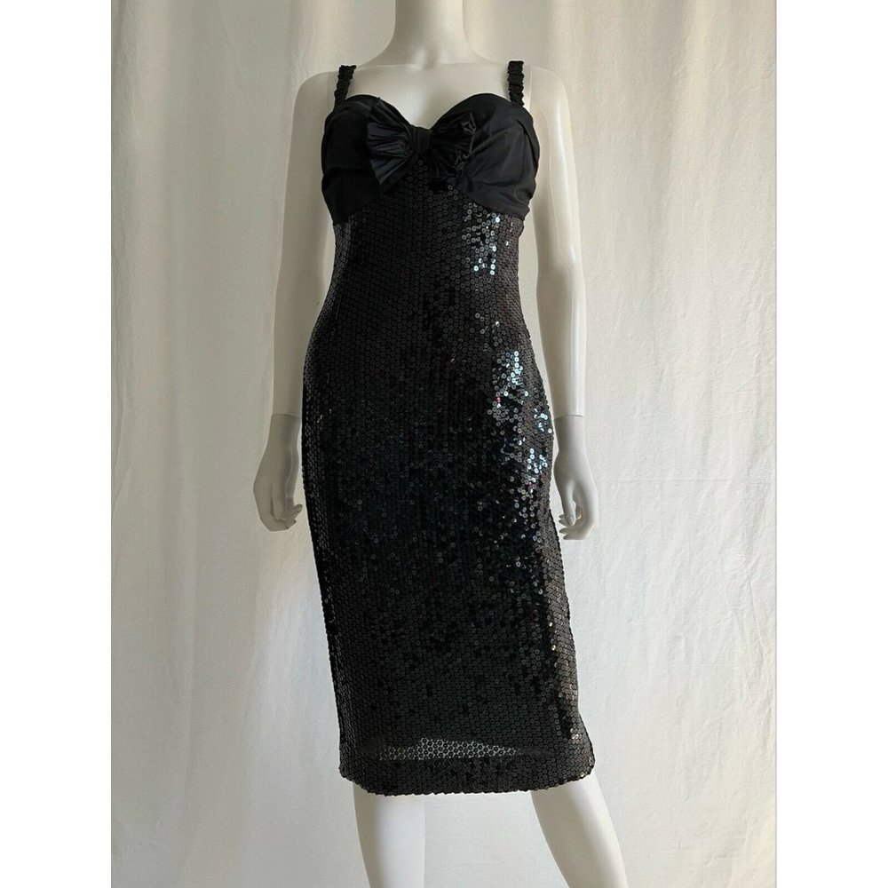 Moschino Cheap And Chic Women's Dress Black Sequin Made in Italy Size 10